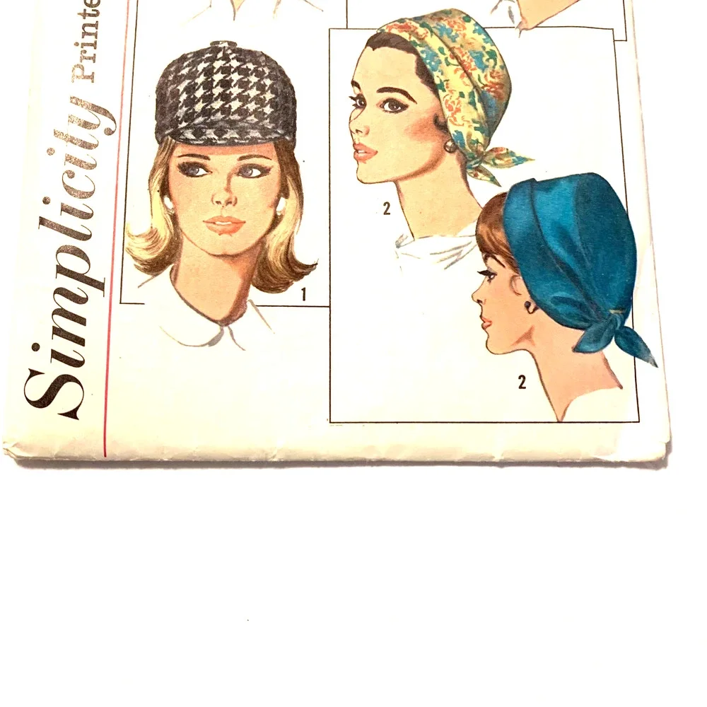 Simplicity Vintage 1960's Pattern #6191 Set‎ of Women's Hats